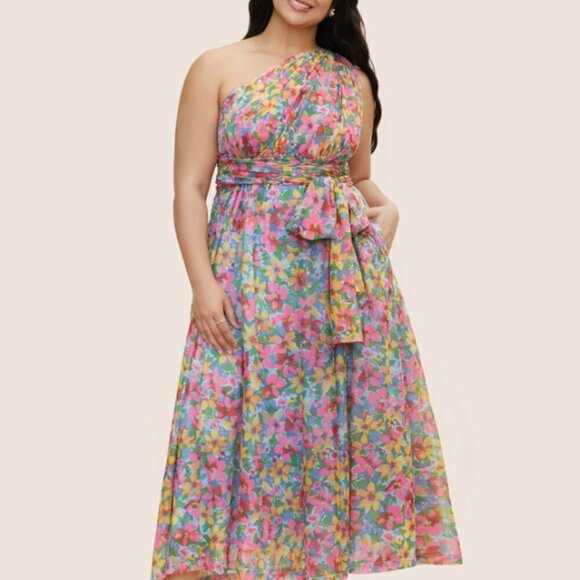 BloomChic Everywhere Dress - Colored Floral Belted Dress XL us 14 - Picture 5 of 9